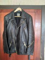 motorjack jack retro leer leder lederen motor oldskool olds, Ophalen of Verzenden, Gedragen, Maat 48/50 (M), Zwart