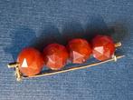 Antiek gouden speld met carneool, Ophalen of Verzenden, Goud, Broche