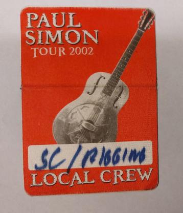 Paul Simon BACKSTAGE PASS Amsterdam 11 juli 2002 beschikbaar voor biedingen