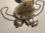 OUD ZILVER JASSERON KETTING MET ZILVER BEDELS UIT OUDE DOOS, Sieraden, Tassen en Uiterlijk, Antieke sieraden, Verzenden, Zilver