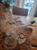 Antiek Kristal met Zilver Beslag - Gemerkt, Antiek en Kunst, Ophalen of Verzenden