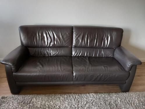 Bankstel Leer, Huis en Inrichting, Banken | Bankstellen, Gebruikt, Rechte bank, Driepersoons, 150 tot 200 cm, 75 tot 100 cm, Leer