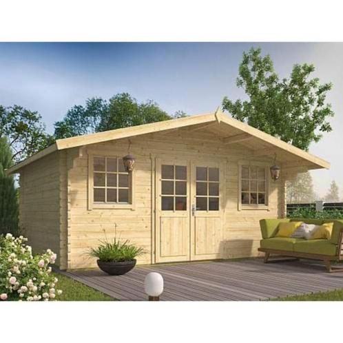 Blokhut Pavel 500 x 380 + 90 cm.  44 dik, Tuin en Terras, Tuinhuizen, Nieuw, Blokhut, Hout, 500 cm of meer, 200 tot 400 cm, 2 ramen