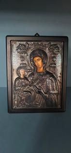 Icoon Maria met Kind zilver, Antiek en Kunst, Antiek | Religie, Ophalen of Verzenden
