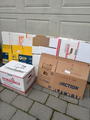 9 professionele verhuisdozen + 4 van Action en inpakpapier beschikbaar voor biedingen