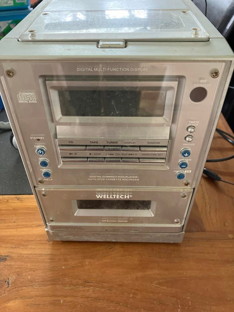 Welltech Microset met CD en Cassette, Audio, Tv en Foto, Stereo-sets, Overige merken, Gebruikt, Cassettedeck, Ophalen of Verzenden