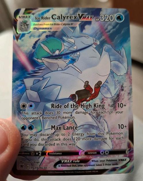 Ice Rider Calyrex VMAX TG15/TG30, Hobby en Vrije tijd, Verzamelkaartspellen | Pokémon, Zo goed als nieuw, Losse kaart, Foil, Ophalen of Verzenden