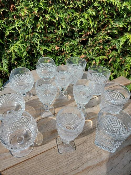 Vintage Kristallen Likeur Glazen Set 12 glazen, Antiek en Kunst, Antiek | Glas en Kristal, Ophalen