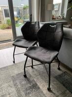 4 Eetkamerstoelen op Wieltjes - Grijs, Huis en Inrichting, Stoelen, Ophalen, Grijs