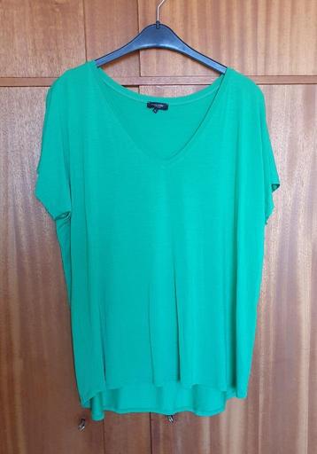 Claudia Sträter top shirt V-hals groen 44 46 zgan  beschikbaar voor biedingen