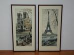 Twee lithografiën van Ortiz Alfau over Parijs, Ophalen of Verzenden