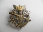 militaire MLV speld brons met kroon en 7., Verzamelen, Ophalen of Verzenden, Landmacht, Nederland, Embleem of Badge