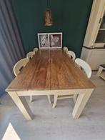 Eettafel met stoelen, Huis en Inrichting, Ophalen, 50 tot 100 cm, Zo goed als nieuw, Vijf personen of meer