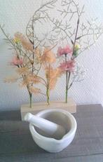 Keramische mortier & stamper vijzel WIT/CREME, Huis en Inrichting, Ophalen of Verzenden, Gebruikt