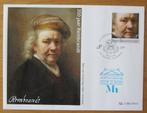 Rembrandt, kunstwerk Zelfportret 1669, op FDC, Postzegels en Munten, Postzegels | Thematische zegels, Verzenden, Gestempeld, Overige thema's