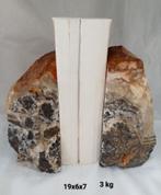 Set van 2 boekensteunen van doorgesneden veelkleurig aragoni, Ophalen of Verzenden, Zo goed als nieuw