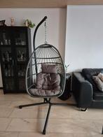 Mooie hangstoel zwaart/grijs, Ophalen, Zo goed als nieuw, Metaal, Eén