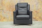 ZGAN! donkerblauwe leren Leolux Paian fauteuil, Huis en Inrichting, Leolux, Leolux, Design, 75 tot 100 cm
