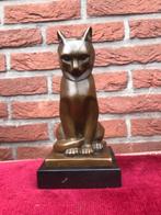 prachtig bronzen beeldje van een kat, Antiek en Kunst, Kunst | Beelden en Houtsnijwerken, Ophalen of Verzenden