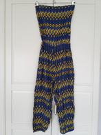 Bijenkorf blauw gele strapless jumpsuit L/XL (valt als M), Kleding | Dames, Maat 42/44 (L), Ophalen of Verzenden, Gedragen, De Bijenkorf