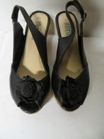 Dames open schoen Hot item maat 39 zwart Z.G.A.N., Zwart, Zo goed als nieuw, Hot item, Sandalen of Muiltjes