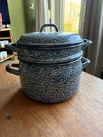 Rijstkookpan grijs gewolkt, Kookpan of Snelkookpan, Overige materialen, Ophalen of Verzenden, Zo goed als nieuw