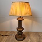 Antieke koperen tafel lamp, met kap 56 cm hoog, Ophalen of Verzenden