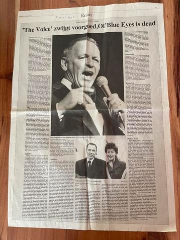4 krantenknipsels nav de dood van Frank Sinatra  beschikbaar voor biedingen