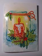 Diamond painting kaart kerst kaars, Antiek en Kunst, Ophalen of Verzenden