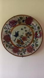 Wandbord met bloemen, vogel en vlinders, Antiek en Kunst, Ophalen of Verzenden