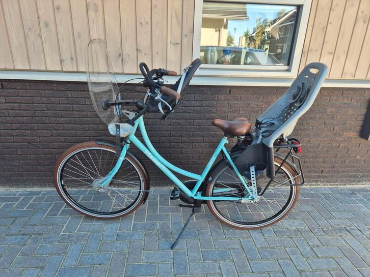 Burgers moederfiets met 2 Yepp kinderzitjes, Fietsen en Brommers, Fietsen | Dames | Moederfietsen, Gebruikt, Overige merken, 2 zitjes