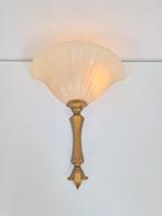 Vintage albast natuursteen wandlamp messing ’70 Regency lamp, Gebruikt, Ophalen of Verzenden, Metaal, Regecy vintage