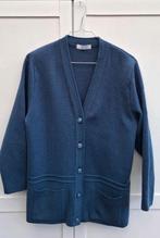 Vintage vest, maat 38/M - blauw - v-hals - merinowol - 90's, Maat 38/40 (M), Blauw, ,, Di Moda Creation