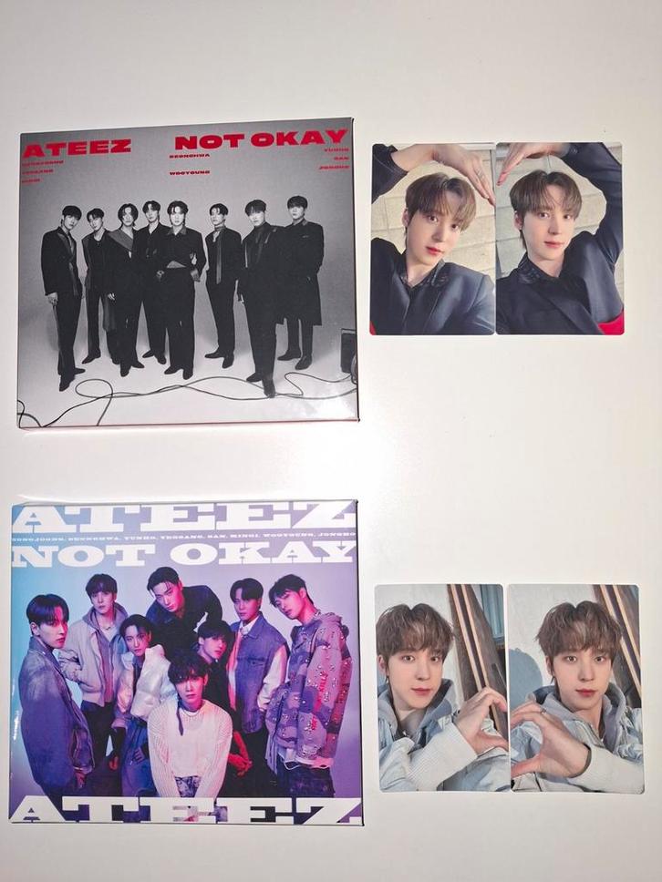 Ateez Not Okay albums, Verzamelen, Muziek, Artiesten en Beroemdheden, Zo goed als nieuw, Foto of Kaart, Verzenden