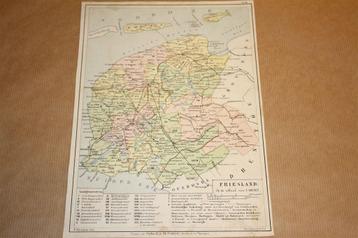 Antieke provinciekaart - Friesland - Bruins 1895 !! beschikbaar voor biedingen