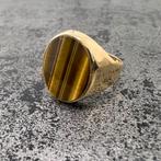 14k gouden ring zegelring tijgeroog steen, Sieraden, Tassen en Uiterlijk, Ringen, Ophalen of Verzenden, Nieuw, Goud