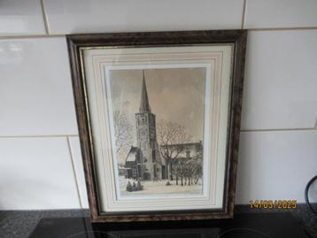 LITHO IN LIJST- HERVORMDE KERK- OUD- BEIJERLAND- BROBBEL beschikbaar voor biedingen