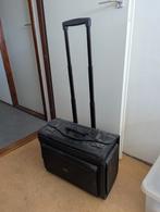 Vintage kunstleren pilotenkoffer met wieltjes, Ophalen, Uitschuifbare handgreep, Gebruikt, Minder dan 50 cm