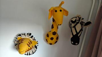 Vilten dierenkoppen voor de kinderkamer beschikbaar voor biedingen