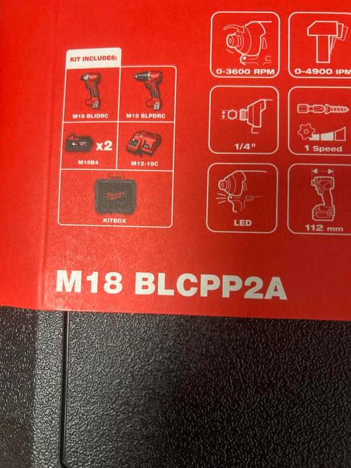 Milwaukee M18 BCLPP2A Kit.  + GRATIS BIT SET TORX BIT, Doe-het-zelf en Verbouw, Gereedschap | Boormachines, Nieuw, Boor- en Schroefmachine