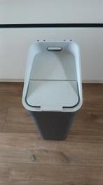 Afval of prullenbak 20liter grijs met klepje v.curver, Ophalen of Verzenden, Zo goed als nieuw, Kunststof