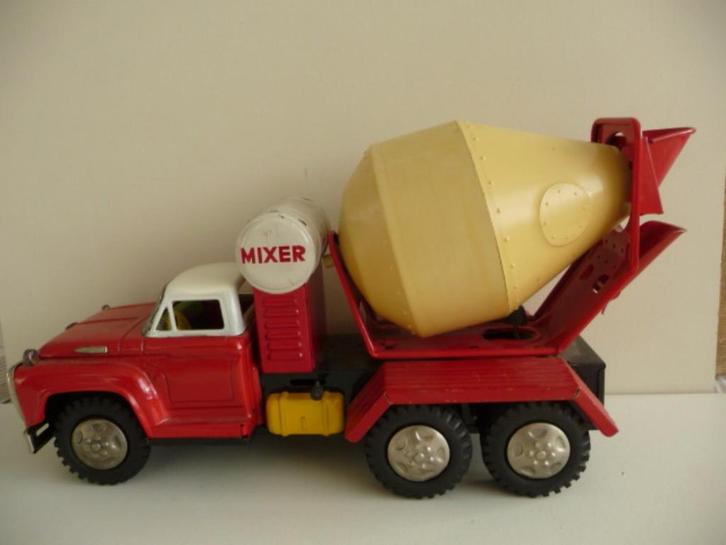 Oud blikken CEMENT MIXER TRUCK, made in Japan, ca.1950-1960, Antiek en Kunst, Antiek | Speelgoed, Ophalen of Verzenden