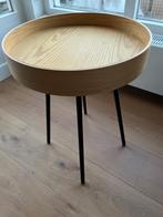 Bijzettafel Zuiver Oak Tray, Minder dan 55 cm, Rond, Zo goed als nieuw, Hout