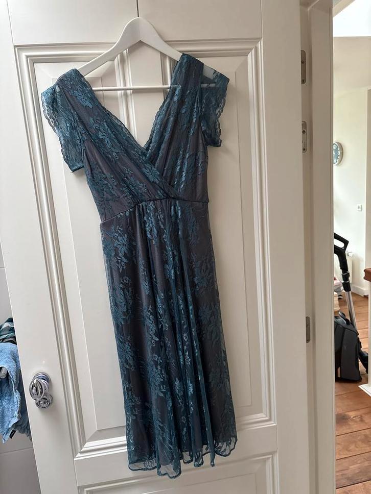 Zwangerschapsjurk (feest) Tiffany Rose, Kleding | Dames, Positiekleding, Zo goed als nieuw, Jurk, Maat 36 (S), Blauw, Ophalen of Verzenden