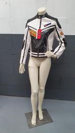 Stoer leren jasje, race jas bikerjas. Wit zwart, mt XXL. S24, Tweedehands verkoop, Tweedehands verkoop, Wit, Maat 46/48 (XL) of groter