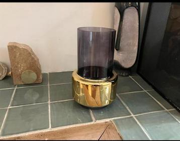 Design vaas – goud met rookglas beschikbaar voor biedingen