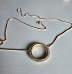 14 karaat geelgouden ketting met hanger en diamanten, Sieraden, Tassen en Uiterlijk, Kettingen, Met hanger, Ophalen of Verzenden