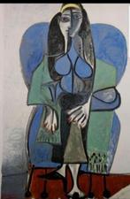 Picasso(1881)Kleur Lithografie" Vrouw zittend lang " Gen Ges, Ophalen of Verzenden