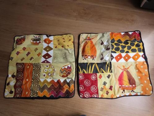 2 kussenovertrekken Zuid-Afrika, Elsona, batik, 50 x 50 cm, Antiek en Kunst, Kunst | Niet-Westerse kunst, Verzenden