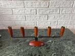Vintage Eiken Kandelaar Jaren '60, Antiek en Kunst, Ophalen of Verzenden, Overige materialen